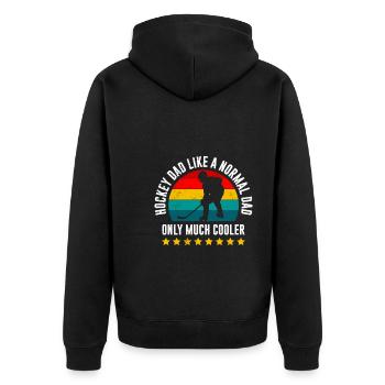 Eishockey Papa nur viel cooler - Unisex Premium Bio Zip Hoodie - Schwarz - Hinten - Nico (187cm)