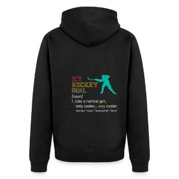 Définition Hockey Filles - Veste à capuche bio Premium Unisexe - noir - Dos - Nico (187cm)