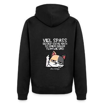 Jobwechsel Kollege Abschied neuer Job - Unisex Premium Bio Zip Hoodie - Schwarz - Hinten - Nico (187cm)