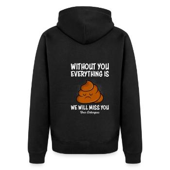 Jobwechsel Abschied Kollege Ruhestand - Unisex Premium Bio Zip Hoodie - Schwarz - Hinten - Nico (187cm)