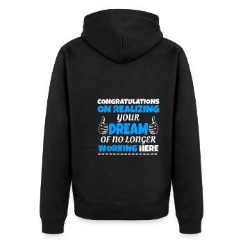 Job change great colleague retirement - Unisex Premium Organic Zip Hoodie - black - Back - Nico (187cm)