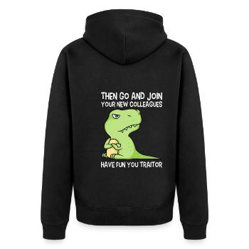 Jobwechsel Abschied Kollege Abteilungswechsel - Unisex Premium Bio Zip Hoodie - Schwarz - Hinten - Nico (187cm)