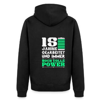 Anniversaire de service 15 ans anniversaire de l’entreprise - Veste à capuche bio Premium Unisexe - noir - Dos - Nico (187cm)