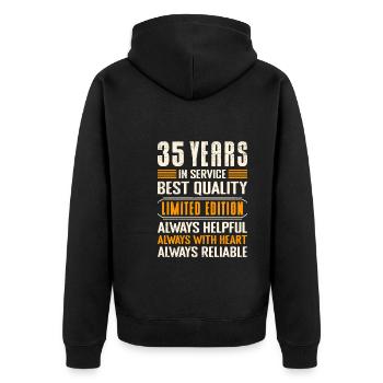 Service anniversary 35 years of work Company anniversary - Unisex Premium Organic Zip Hoodie - black - Back - Nico (187cm)