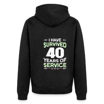 40 Jahre Arbeit Dienstjubiläum 40 Jahre - Unisex Premium Bio Zip Hoodie - Schwarz - Hinten - Nico (187cm)