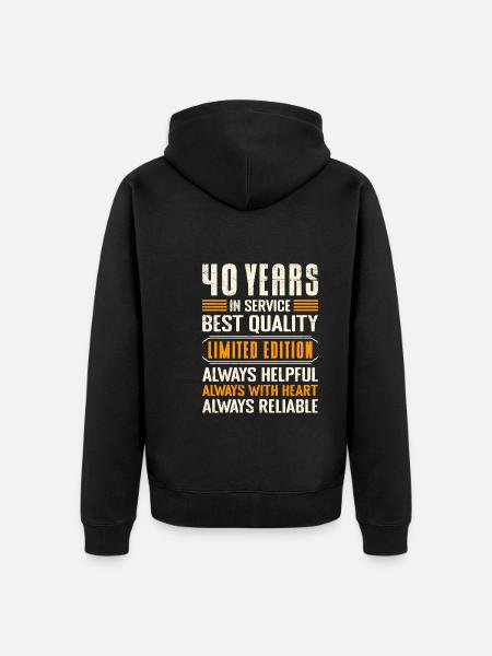Service anniversary 40 years of work Company anniversary - Unisex Premium Organic Zip Hoodie - black