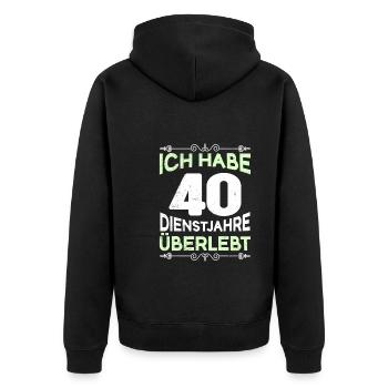 40 Jahre Arbeit Dienstjubiläum 40 Jahre - Unisex Premium Bio Zip Hoodie - Schwarz - Hinten - Nico (187cm)