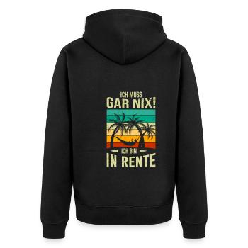 Abschied Kollege in Rente Arbeitskollege - Unisex Premium Bio Zip Hoodie - Schwarz - Hinten - Nico (187cm)