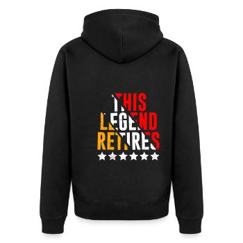 Legende im Ruhestand Arbeitskollege Rente - Unisex Premium Bio Zip Hoodie - Schwarz - Hinten - Nico (187cm)