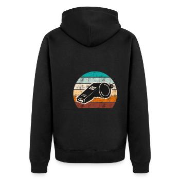 Arbitre de pipe Shiri vintage - Veste à capuche bio Premium Unisexe - noir - Dos - Nico (187cm)