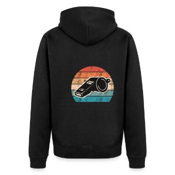 Arbitre de pipe Shiri vintage - Veste à capuche bio Premium Unisexe - noir - Dos - Nico (187cm)