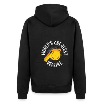 World's best referee - Unisex Premium Organic Zip Hoodie - black - Back - Nico (187cm)