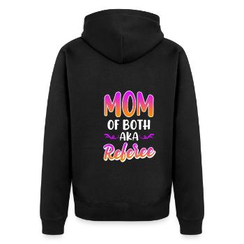 Mother of twins Mama 2 children - Unisex Premium Organic Zip Hoodie - black - Back - Nico (187cm)