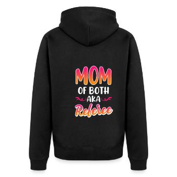 Mother of twins Mama 2 children - Unisex Premium Organic Zip Hoodie - black - Back - Nico (187cm)
