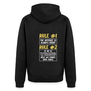 Règles de l’arbitre Shiri - Veste à capuche bio Premium Unisexe - noir - Dos - Nico (187cm)