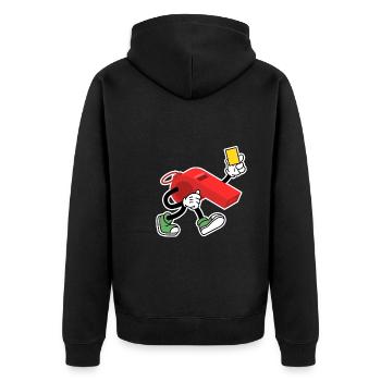 Sifflet de l’arbitre avec carton jaune Shiri - Veste à capuche bio Premium Unisexe - noir - Dos - Nico (187cm)