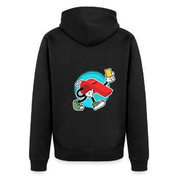 Sifflet de l’arbitre avec carton jaune Shiri - Veste à capuche bio Premium Unisexe - noir - Dos - Nico (187cm)