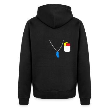L’arbitre siffle un carton jaune carton rouge - Veste à capuche bio Premium Unisexe - noir - Dos - Nico (187cm)
