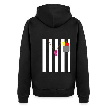 Tenue d’arbitre Devise Party Shiri - Veste à capuche bio Premium Unisexe - noir - Dos - Nico (187cm)