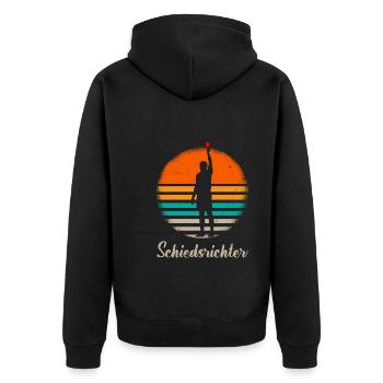 Vintage Schiedsrichter rote Karte Schiri - Unisex Premium Bio Zip Hoodie - Schwarz - Hinten - Nico (187cm)