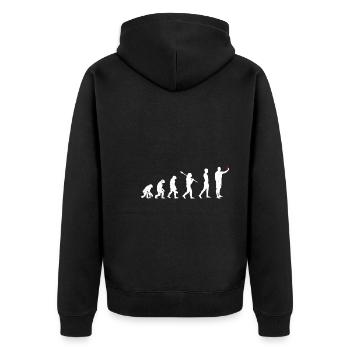 Schiedsrichter Evolution - Unisex Premium Bio Zip Hoodie - Schwarz - Hinten - Nico (187cm)