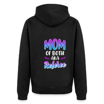 Mother of twins Mama 2 children - Unisex Premium Organic Zip Hoodie - black - Back - Nico (187cm)