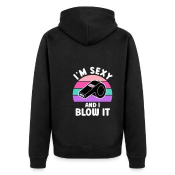 Je suis sexy et je le souffle SChiedsrichterin - Veste à capuche bio Premium Unisexe - noir - Dos - Nico (187cm)