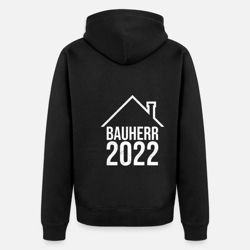 Bauherr 2022 Eigenheim - Unisex Premium Bio Zip Hoodie - Schwarz