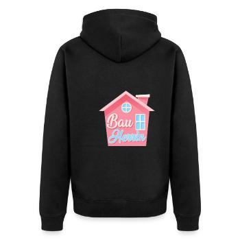 Richtfest Eigenheim Bauherrin - Unisex Premium Bio Zip Hoodie - Schwarz - Hinten - Nico (187cm)