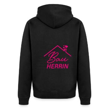 Bauherrin Eigenheim Richtfest Bauherrin - Unisex Premium Bio Zip Hoodie - Schwarz - Hinten - Nico (187cm)