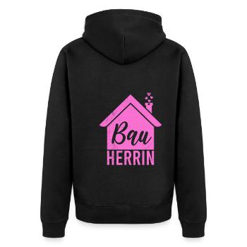 Bauherrin Eigenheim Richtfest Bauherrin - Unisex Premium Bio Zip Hoodie - Schwarz - Hinten - Nico (187cm)