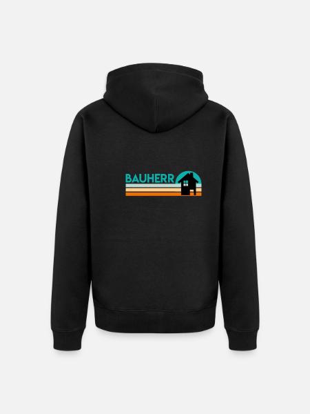 Bauherr Eigenheim Richtfest - Unisex Premium Bio Zip Hoodie - Schwarz
