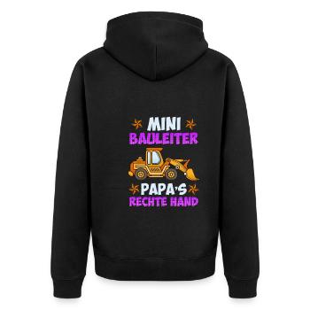 Eigenheim Kinder Spruch Bauleiter - Unisex Premium Bio Zip Hoodie - Schwarz - Hinten - Nico (187cm)