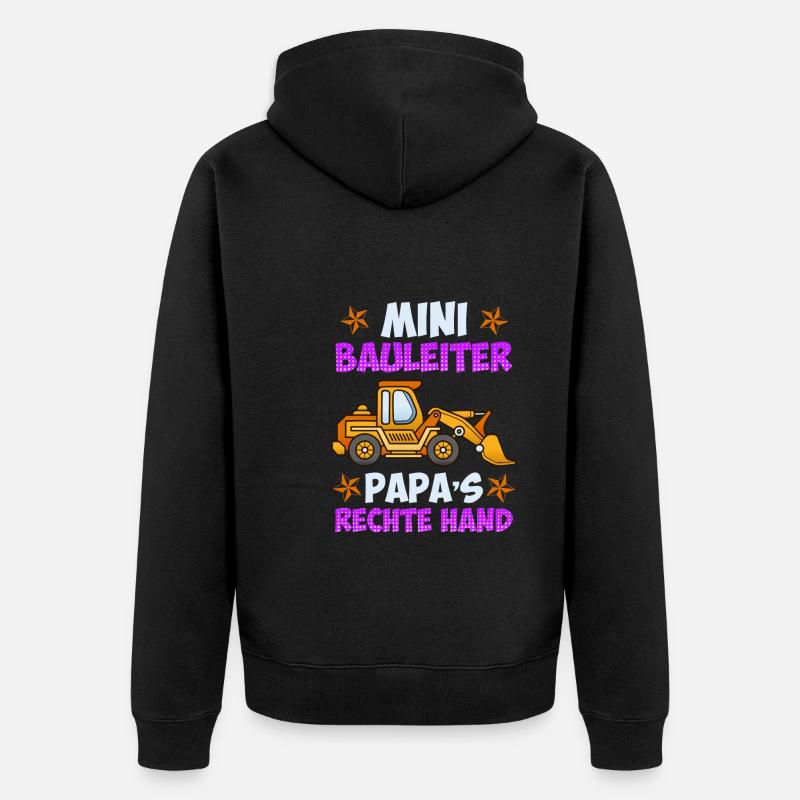 Eigenheim Kinder Spruch Bauleiter - Unisex Premium Bio Zip Hoodie - Schwarz