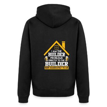 I am the builder beer directly to me - Unisex Premium Organic Zip Hoodie - black - Back - Nico (187cm)