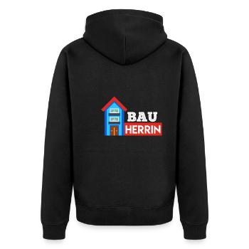 Bauherrin Eigenheim Hausbauer - Unisex Premium Bio Zip Hoodie - Schwarz - Hinten - Nico (187cm)
