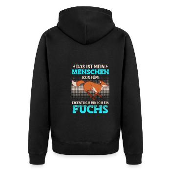 Das ist mein Menschen Kostüm - Unisex Premium Bio Zip Hoodie - Schwarz - Hinten - Nico (187cm)