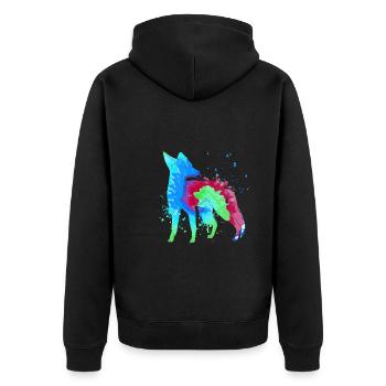 Fox Art Hunter Chasse au renard Chasse - Veste à capuche bio Premium Unisexe - noir - Dos - Nico (187cm)