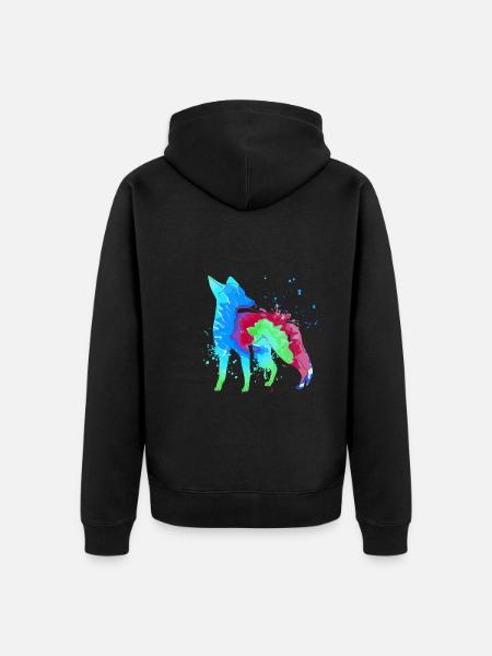 Fuchs Kunst Jäger Fuchsjagd Jagd - Unisex Premium Bio Zip Hoodie - Schwarz