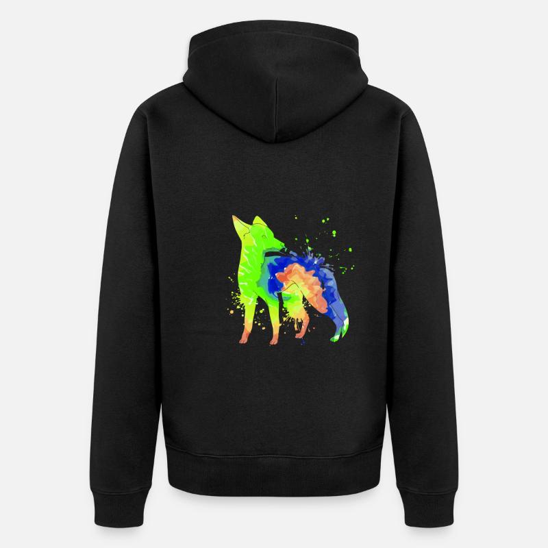 Fuchs Kunst Jäger Fuchsjagd Jagd - Unisex Premium Bio Zip Hoodie - Schwarz