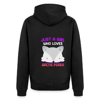 Juste une fille qui aime les renards - Veste à capuche bio Premium Unisexe - noir - Dos - Nico (187cm)