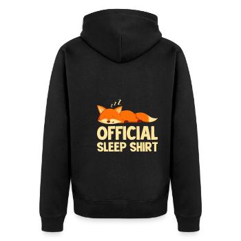 Official Fox Sleep Shirt Sleep - Unisex Premium Organic Zip Hoodie - black - Back - Nico (187cm)