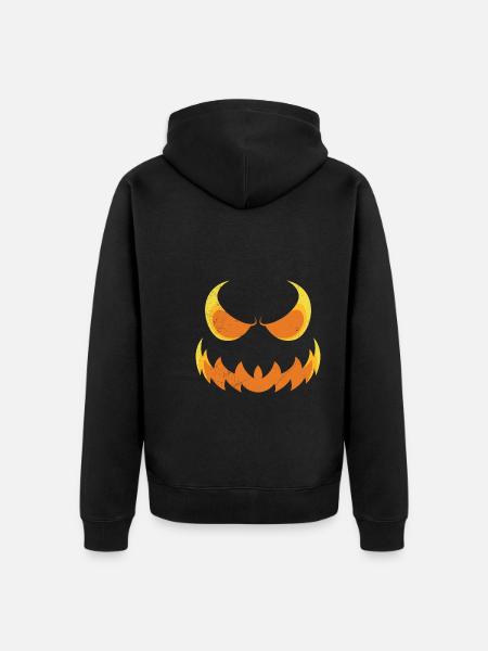 Masque effrayant Halloween - Veste à capuche bio Premium Unisexe - noir