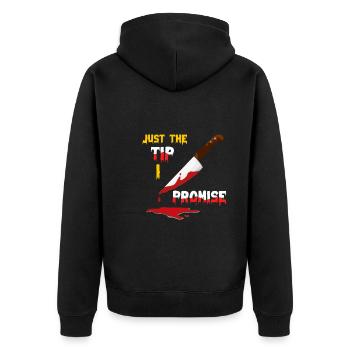 Serial Killer Knife Halloween - Unisex Premium Organic Zip Hoodie - black - Back - Nico (187cm)