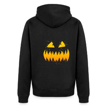 Jack O Lantern Pumpkin Halloween - Unisex Premium Organic Zip Hoodie - black - Back - Nico (187cm)