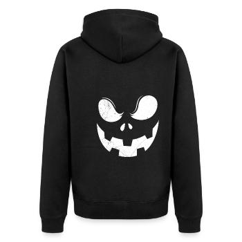 Visage de citrouille Halloween - Veste à capuche bio Premium Unisexe - noir - Dos - Nico (187cm)