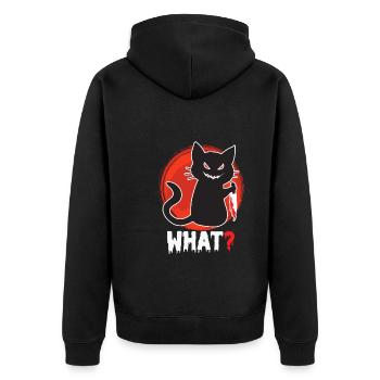 Chat tueur Halloween - Veste à capuche bio Premium Unisexe - noir - Dos - Nico (187cm)