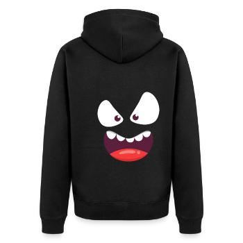 Halloween Geister - Unisex Premium Bio Zip Hoodie - Schwarz - Hinten - Nico (187cm)