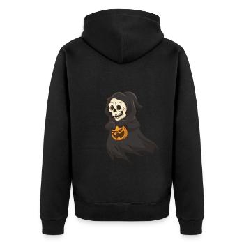 Crâne Sorcière d’Halloween - Veste à capuche bio Premium Unisexe - noir - Dos - Nico (187cm)