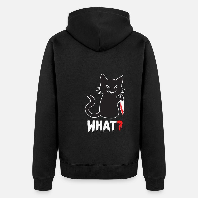 Chat tueur Halloween - Veste à capuche bio Premium Unisexe - noir